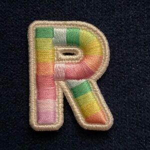 Stoney Clover Lane rolled embroidery rainbow “R” patch